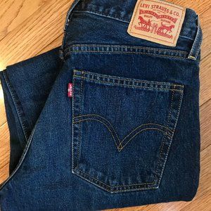 Dark Denim High Rise Cropped Levis